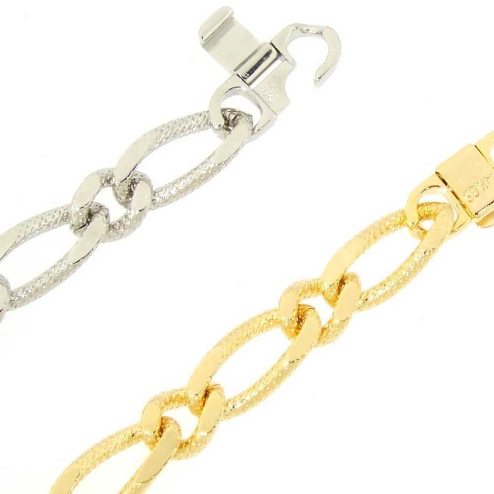 Etched Figaro Chain Necklace